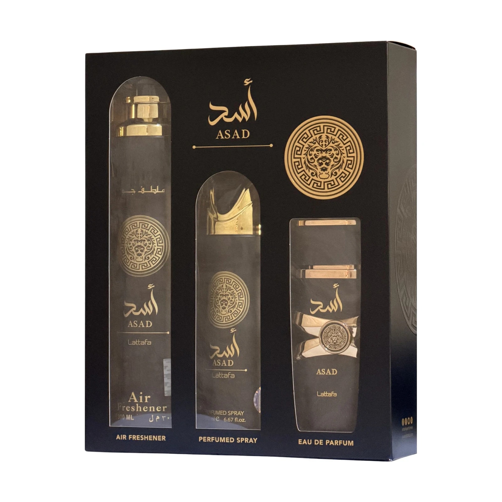 Kit de perfume Lattafa Asad Black 3 u.